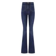 Donkerblauwe Flare Jeans Elisabetta Franchi , Blue , Dames