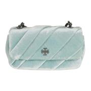 Blauwe Leren Handtas Elegante Stijl Tory Burch , Blue , Dames