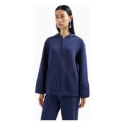 Sportieve stijl jas met logobies Emporio Armani , Blue , Dames