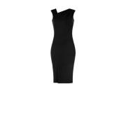 Elegante V-Hals Korte Jurk Rinascimento , Black , Dames