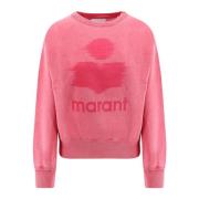 Organisch Katoen Logo Print Sweatshirt Isabel Marant Étoile , Red , Da...