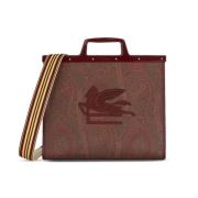 Canvas Tote Tas met Pegaso Motif Etro , Brown , Dames