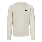 Witte Sweatshirt met Krokodillenbadge Lacoste , White , Heren