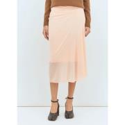 Hoge Taille Gedrapeerde Rok Stretch Weefsel Dries Van Noten , Pink , D...