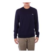 Blauwe Logo Front Sweater Lacoste , Blue , Heren