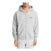 Gestreept Logo Rits Hoodie met Zakken Represent , Gray , Heren