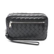 Pre-owned Leather clutches Bottega Veneta Vintage , Black , Dames