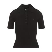 Ribgebreide Polo Courrèges , Black , Dames