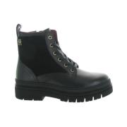 Nautische Leren Veterschoenen Tommy Hilfiger , Black , Dames