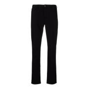 Skinny Fit Zwarte Jeans met Leren Label Emporio Armani , Black , Heren