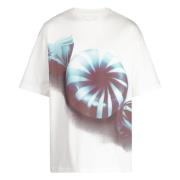 Grafische Print Katoenen T-shirt Jil Sander , White , Heren