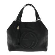 Pre-owned Leather totes Gucci Vintage , Black , Dames