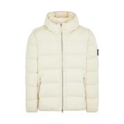 Crème Donsjas met Horizontaal Koord Stone Island , Beige , Heren