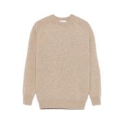 Beige Cashmere Gebreide Crew Neck Sweater Lardini , Beige , Heren