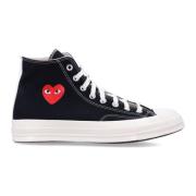 Zwarte Heart Hi Top Sneakers Comme des Garçons Play , Black , Heren