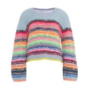 Gestreepte Mohair Gebreide Trui Dawn x Dare , Multicolor , Dames