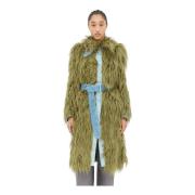 Denim & Faux Fur Ceintuurjas Dries Van Noten , Green , Dames