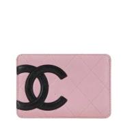 Pre-owned Leather wallets Chanel Vintage , Pink , Dames