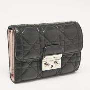 Pre-owned Leather wallets Dior Vintage , Black , Dames