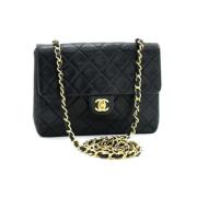 Pre-owned Leather chanel-bags Chanel Vintage , Black , Dames