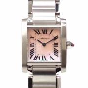 Pre-owned Glass watches Cartier Vintage , Pink , Dames