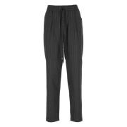 Grijze Wollen Gestreepte Broek Antonelli Firenze , Gray , Dames