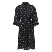 Zwarte Fancy Fox Chemisier Jurk Maison Kitsuné , Black , Dames