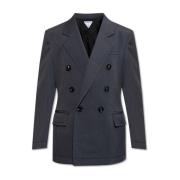 Blauwe Wol Twill Blazer Aw24 Bottega Veneta , Blue , Heren