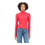 Top met hoge hals en logo Coperni , Red , Dames