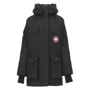 Zwarte Parka met Hoge Hals en Capuchon Canada Goose , Black , Dames