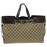 Pre-owned Canvas gucci-bags Gucci Vintage , Beige , Dames