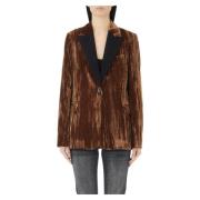 Bruine Fluweel Smoking Blazer Liu Jo , Brown , Dames