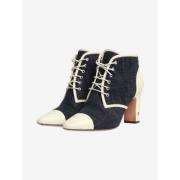 Pre-owned Denim boots Chanel Vintage , Blue , Dames