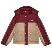 Kleur-Blok Parachute Jas met Capuchon Gucci , Brown , Dames