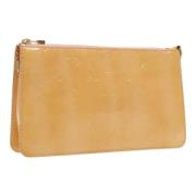 Pre-owned Leather pouches Louis Vuitton Vintage , Beige , Dames