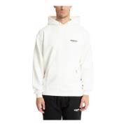 Gestreepte Logo Hoodie met Snap-Button Sluiting Represent , White , He...