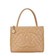 Pre-owned Leather chanel-bags Chanel Vintage , Beige , Dames