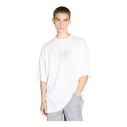 Kristalversierde Crewneck T-shirt Vetements , White , Heren