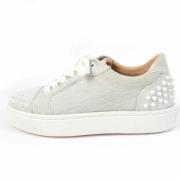 Pre-owned Leather sneakers Christian Louboutin Pre-owned , Gray , Dame...