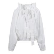 Witte Iconische Volume Top Shirt Patou , White , Dames