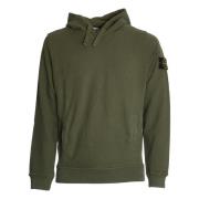 Geborsteld katoenen hoodie in mos Stone Island , Green , Heren