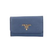 Pre-owned Leather key-holders Prada Vintage , Blue , Heren