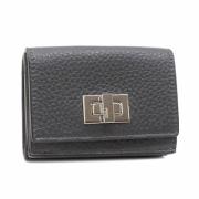 Pre-owned Leather wallets Fendi Vintage , Gray , Dames