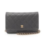 Pre-owned Fabric wallets Chanel Vintage , Black , Dames