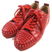 Pre-owned Leather sneakers Christian Louboutin Pre-owned , Red , Heren