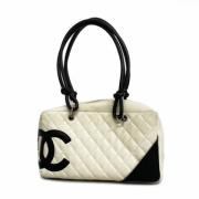 Pre-owned Leather chanel-bags Chanel Vintage , White , Dames