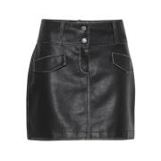 Faux Leather Mini Skirt b.young , Black , Dames