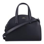 Zwarte leren tote handtas A.p.c. , Black , Dames