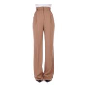 Kameel Wollen Broek Rits Sluiting Max Mara , Brown , Dames