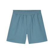 Gestreepte Seersucker Shorts Olaf Hussein , Blue , Heren